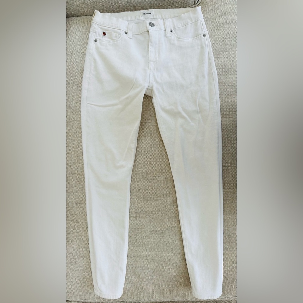Hudson Jeans Midrise Nico White Super Skinny Ankle Stretch Women Jeans Size 26
